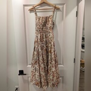 Old Navy Floral Midi Dress - Beige and Rust
